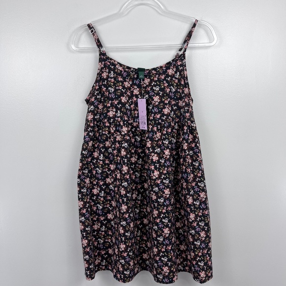 wild fable Tops - Wild Fable Black Floral Top Mini Dress Sz S NWT